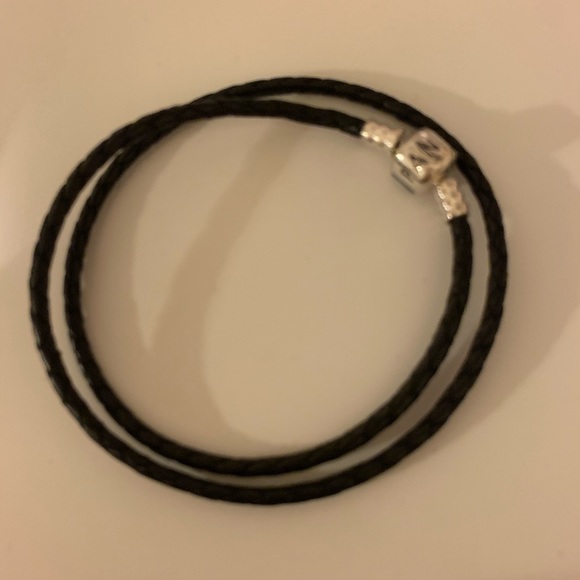 NEW Double Braided Leather Pandora Charm Bracelet - Picture 5 of 5